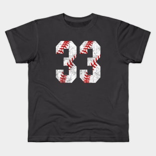 Vintage #33 Baseball Laces Baseball Mom Jersey Love Baseball Kids T-Shirt